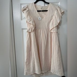 NWT Pink Blush Maternity Cream Dress